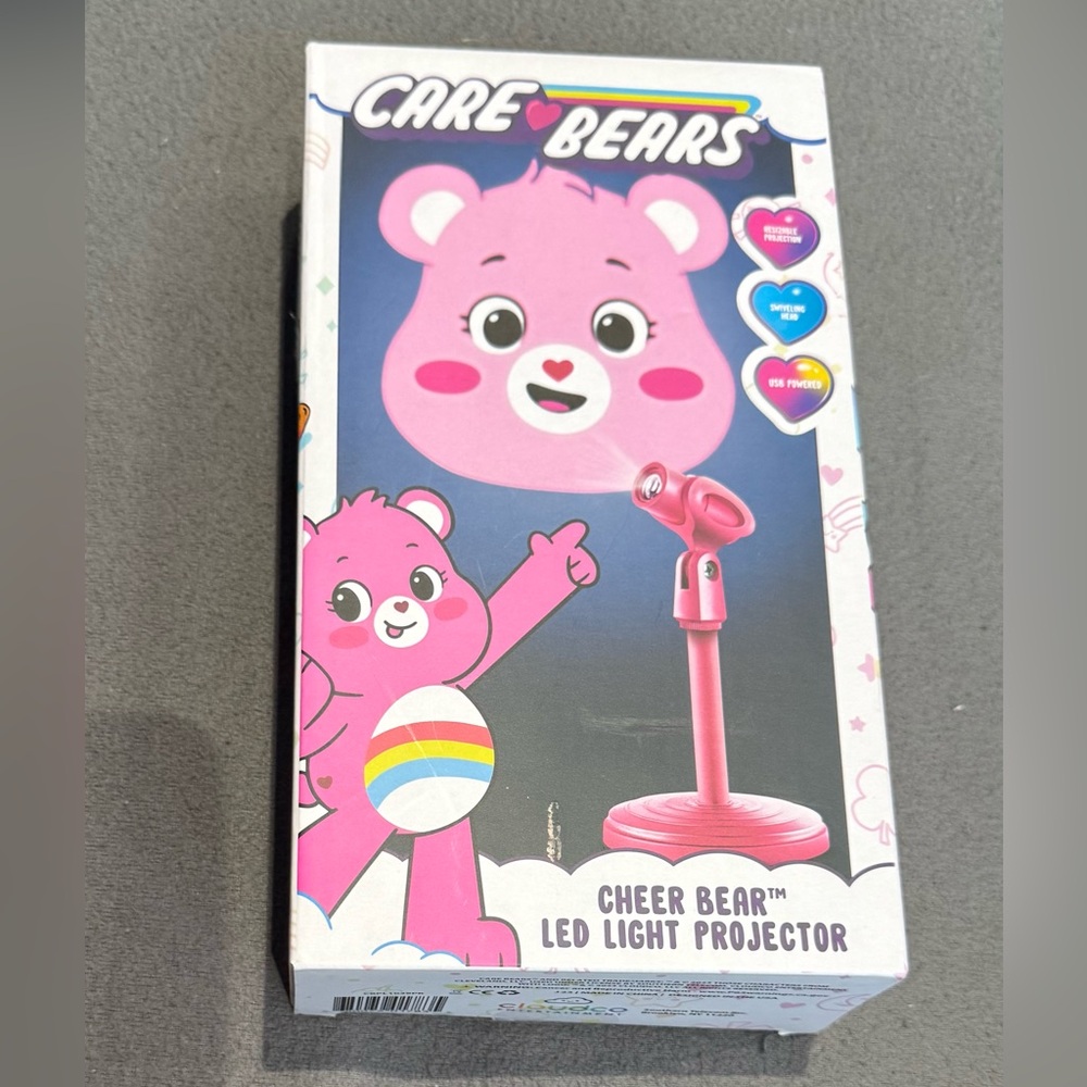 CARE BEARS PINK LED LIGHT USB POWERED PROJECTOR CHEER BEAR NEW IN BOX